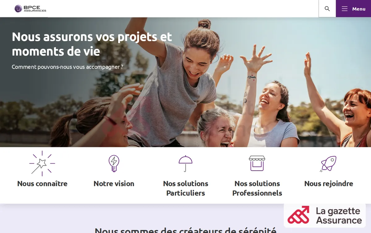 Capture : BPCE Assurances - Créateurs de sérénité